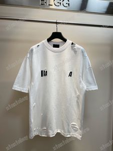 22ss Hommes Designers t-shirts DESTROYED Paris lettre imprimée manches courtes Crew Neck Streetwear vert blanc noir xinxinbuy XS-L