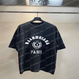 22ss Mannen Ontwerpers t-shirts tee Parijs VERNIETIGD brief print korte mouw Ronde Hals Streetwear zwart xinxinbuy XS-L294l