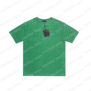 22ss Hombres Diseñadores Camisetas Camiseta Tela escocesa Toalla de manga corta Cuello redondo Streetwear Negro Blanco Verde Xinxinbuy S-XL271S