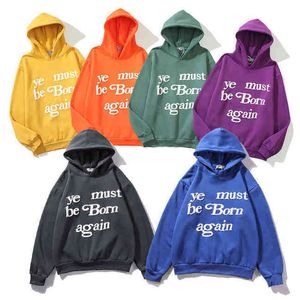 22ss Sudadera con capucha para hombre CPFM YE DEBE NACIR DE NUEVO Letra Impreso High Street Hip Hop Sudaderas con capucha 6 Color Sudadera con capucha