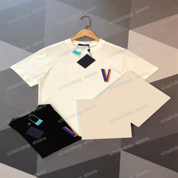22SS Hommes Femmes Designers T-shirts Tee Lettre de basket-ball Imprimer manches courtes Homme Crew Neck Paris Mode Streetwear Noir Blanc XS-L248S