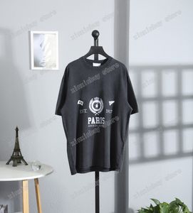 22SS Men Women Designers T Shirts T-shirt Destiged Tie Dye Print Short Sleeve Crew Neck Streetwear White Xinxinbuy XS-L