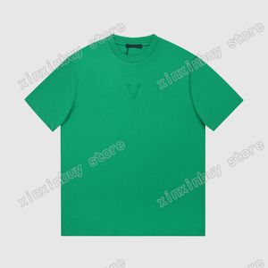 22SS Hommes Femmes Designers T-shirts Tee Lettres en relief à manches courtes Homme Crew Neck Paris Mode Streetwear Noir Vert Blanc S-XL