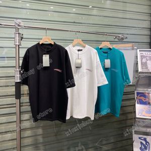 22SS Hommes Femmes Designers T-shirts Tee Paris Sea Wave Imprimer Coton à manches courtes Col ras du cou Streetwear Xinxinbuy Noir Blanc Vert XS-L