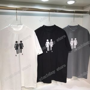 22SS Men Women Designers T Shirts T-shirts Pride Letter Print Katoen Korte Mouw Crew Neck Streetwear Xinxinbuy Zwart Wit S-2xl