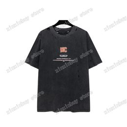 22ss Hommes Femmes Designers T-shirts t-shirts lettres Cut Wear out manches courtes Homme Crew Neck paris Mode Streetwear noir gris S-2XL