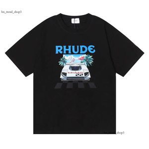 22ss Hommes T-shirts Femmes Designer T-shirts Rhude Imprimé Mode Homme T-shirt Topquality Taille US M-XL CIPE 384