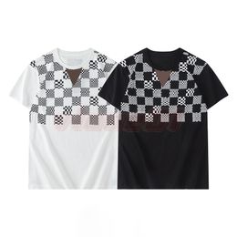22SS Nieuwe Mode Plaid Print T-shirts Man Casual Streetwear Hoge Kwaliteit Dames Korte Mouw Tees Aziatische Grootte S-2XL