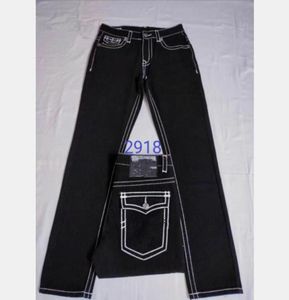 22SS NIEUWE MEN039S True Jeans Robin broek denim ontwerper donkere solide kleur rechte religie jean voor mannen trpants M29213751605