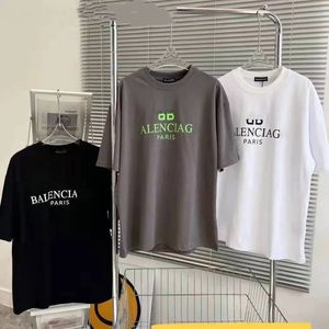 22ss nouvel été Bajia coton double B imprimé T-shirt à manches courtes hommes et femmes avec le même style de T-shirt décontracté lâche