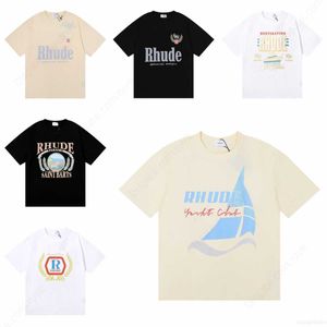 22SS RHUDE MENS T-shirts Womens Designer Imprimé Fashion Man T-shirt Topquality Us Size M-XL H1ZD # J3Z7