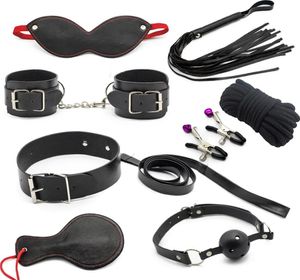 22ss Sex Toys Masseurs 8 Piecepack jeux pour adultes produit pour couples bondage retenue Set Menottes Fouet masque corde érotique Kit sexe 2137660