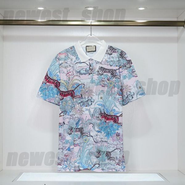 22SS Summer Mens Polos Shirts Designer Animal Print T-shirt Top Polo Breathable Loose for Men Women Hip Hop Streetwear Tee