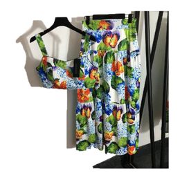 22SS zomer nieuwe dames tweedelig jurk ontwerper sexy tanktop mode dames sling en heup wrap jurk poncho jurken ontwerpers merk kleding maten m l