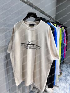 22ss Femmes Designers t-shirt tee lettres du monde entier imprimer manches courtes Homme Crew Neck paris Streetwear noir blanc xinxinbuy XS-L