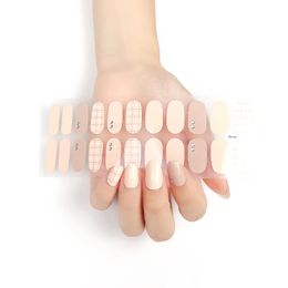 22 Tips/Sheet Nail Stick Nail Wraps Diy Polish Sticker Strips Lijm Shine Nail Art Stickers Manicure Voor Vrouwen meisjes Gift