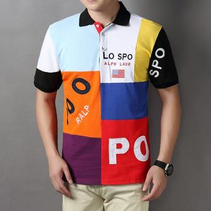 22Оптовые поло с короткими рукавами, мужская дизайнерская европейская и американская модная семицветная контрастная хлопковая футболка S-5XL