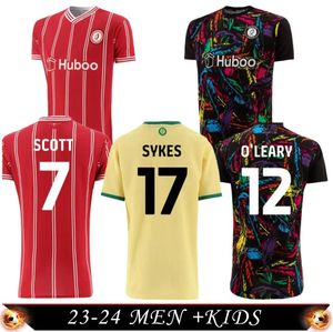 23 2024 Bristol City camisas de futebol home The Robins PATERSON WELLS SEMENYO MARTIN WEIMANN 2023/24 Homens Crianças Kits maillot de futebol terceira camisa 6666