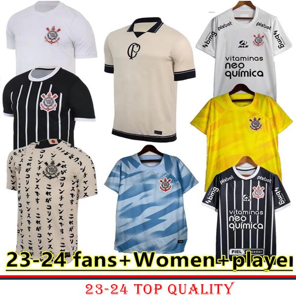 23 2024 Corinthian Soccer Jerseys home Away Yuri Alberto PAULINHO 2023 24 camisetas de footb MANTO DO spécial Guedes Club maillot de football Troisième Japon 10 Ans