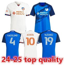 2023 2024 FC Cincinnati Soccer Jerseys Kits Kit Man 23/24 Camisa de fútbol Azul Azul lejos Boupendza Acosta Robinson Miazga Barreal portero6688