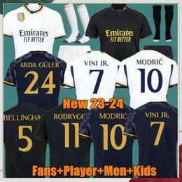 23 2024 Vini Jr Soccer Jerseys Bellingham Fans Player Versie Vaerde Modric Camavinga Asensio Tchouameni Real Madrid 23 24 Voetbalshirt Men Kids Kits Voetbaltrui