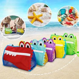 Bolso de concha de playa de cocodrilo para niños de 23*20cm, bolsos de gran capacidad, bolso de conchas tridimensionales, bolso de malla de concha marina para niños C0503