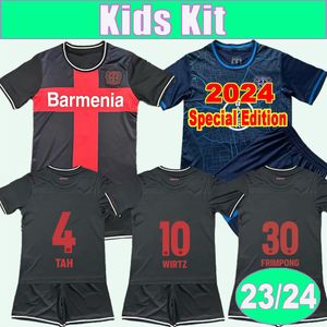 23 24 04 Leverkusen Kids Kit Soccer Jerseys 2024 Speciale editie Boniface Wirtz Hincapie Hofmann Tapsoba Schick Grimaldo Home Kindpak