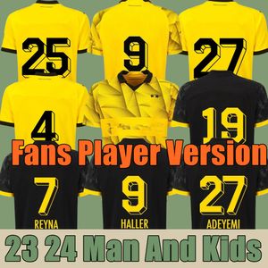 23 24 110ème maillots de football Dortmund Borussia F.NMECHA KAMARA 2023 2024 maillot de football noir REUS BELLINGHAM HUMMELS REYNA BRANDT hommes enfants kit maillot de pied S-4XL