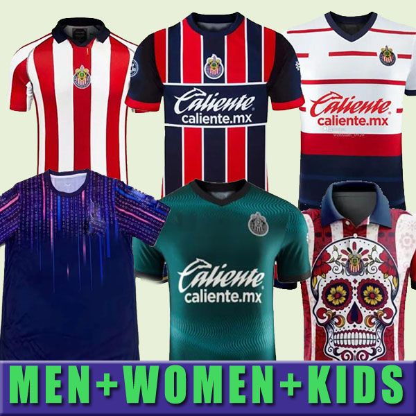 23 24 16-4XL Chivas de Guadalajara Soccer Jerseys 2024 LIGA MX C. COWELL A.ZALDIVAR CALDERON J.MACIAS CHICHARITO A.VEGA Hommes Femmes Kit enfants Chemise de football Version Fans