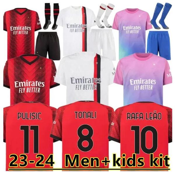 23 24 25 AC KOCHE maillots de football MILANS GIROUD DE KETELAERE RAFA LEAO maillot de football hommes enfants kit uniformes PULISIC LOFTUS-CHEEK THEO maillots de football joueur uniformes