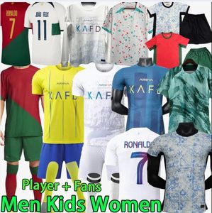 23 24 25 Maillots de football Al Nassr FC RoNalDo Retro Manches longues Maillots portugais JOAO FELIX RUBEN NEVES DIOGO PORTUGIESER Portugal Maillot de football Team Men Kit enfants