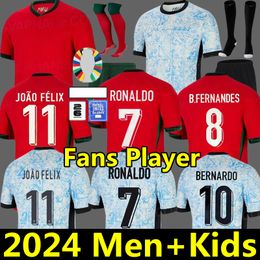 23 24 25 Al Nassr FC Soccer Ronaldo Portugese truien 2024 Joao Felix Pepe B. Fernandes Ruben Neves Diogo Portugieser Portugal Football Shirt Team Men Kids Kit