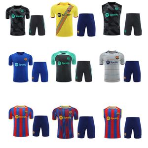 23/24/25 Survêtement Barcelone ANSU FATI Camisetas de football 23/24/25LEWANDOWSKI GAVI Survêtement à manches courtes SURVÊTEMENT Hommes et costumes Barca Costume d'entraînement pour adultes