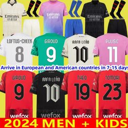 23 24 25 Soccer respirant Men + Chiffre d'enfants Giroud Pulisic Theo Reijnders Shirt Romagnoli Rafa Leo S.Castillejo Reijnders Loftus-Cheek Milans