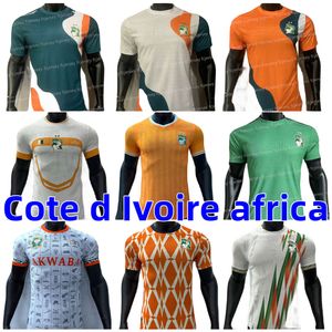 23 24 25 Cote D Ivoire voetbalshirt Nationaal team Speler fans Thuis uit Ivoorkust DROGBA KESSIE Maillots De Voetbal Heren Uniformen Afrikaanse Cup kinderen Trainingsset shirt