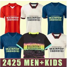 23 24 25 EINDHOVE ARRIVANT les maillots de football 2024 Hazard Fabio Sia PSVS Men It Football Shirts Kids Set Top Adult Kits Lang 7 dest 8 de Jong 9 Tillman 10 Bakayoko 11 Pepi 14