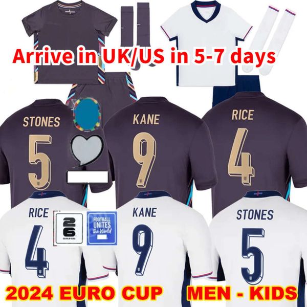 24 25 Camiseta de fútbol de Inglaterra BELLINGHAM RASHFORD KANE 2024 Eurocopa 2025 Camisetas de fútbol Equipo nacional Hogar Blanco Visitante Púrpura Hombres Niños Kit Conjunto Mujeres SAKA ARROZ