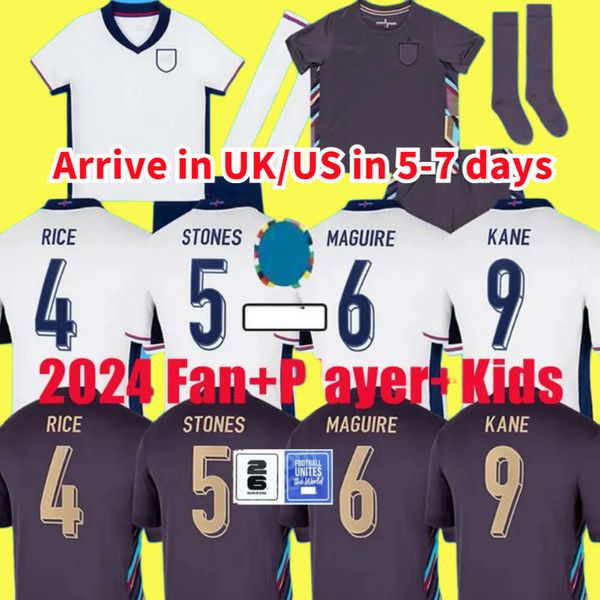 24 25 Camiseta de fútbol de Inglaterra BELLINGHAM RASHFORD KANE 2024 Eurocopa 2025 Camisetas de fútbol Equipo nacional Hogar Blanco Visitante Púrpura Hombres Niños Kit Conjunto Mujeres SAKA ARROZ