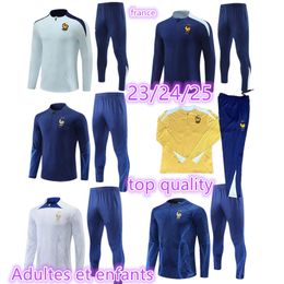 23 24 25 Franse tracksuit Kids Kit Set Euro Cup Mbappe Survetement Football Jogging Equipe de Soccer Training Suit 2024 2025 French Child Boy Set Long Sleeve