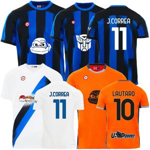 23 24 25 Inters Milán Lukaku Jerseys de fútbol Barella lautaro Correa Giroud Ibrahimovic Milans Thuram Brahim Camisa de fútbol Uniformes de niños Kits Kits