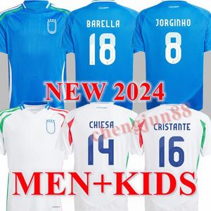 23 24 25 Italia Chiesa Soccer Jerseys 2024 Home and Away Italie Raspadori Verratti Barella