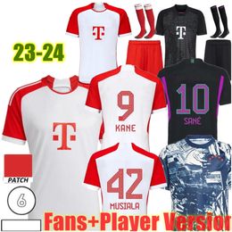 2023 Bayern München KANE voetbalshirts shirt SANE MUSIALA MINJAE HERNANDEZ GORETZKA GNABRY BAYERNS DAVIES KIMMICH de futebol heren kinderkits KIMMICH fans spelerssets