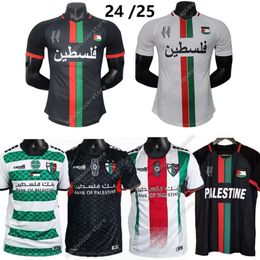 23 24 25 Men Palestina Home Shirt Adult Palestino voetbalshirt 2024 2025 S 2XL Fans Player -versie Palestijnse voetbaltruien War Justice Match Sportsuniform