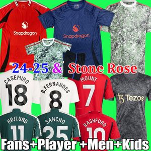 23 24 25 MOUNT RASHFORD voetbalshirts Stone Roses 2024 2025 AMRABAT HOJLUND CASEMIRO GARNACHO ANTONY MARTINEZ SANCHO B. FERNANDES WEGHORST voetbalshirt kinderen