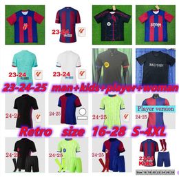 23 24 25 Pedri Gavi Soccer Jersey Wandowski FC Ferran Camiseta de Futbol Auba Annalo 2023 2024 2025 Barca R. Araujo Football Kits Men Kids Lewandowski Joao Felix 3xl 4xl 4xl