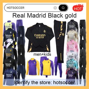 23 24 25 Real Madrid Tracksuit Suit et enfants Half Zipper Vestes Football Sportswear Set Tracksuit Set Chandal Futbol Survey 2024 2025 MADRID TRACINE