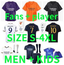 23 24 25 Jerseys de football du Real Madrids 4th Purple Mbappe Rodrgo Bellingham 2024 Vini Jr Tchouameni Football Shirt Camiseta de Futbol Modric Men Kids Kits Jouets