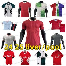 23 24 25 Soccer Jersey Diaz P Football M Salah Firmino Virgil Player Fans Shirt Maillot de Foot Kit FC Tracksuit Kids Retro 1993 95 96 2005 06 Home Away Third F