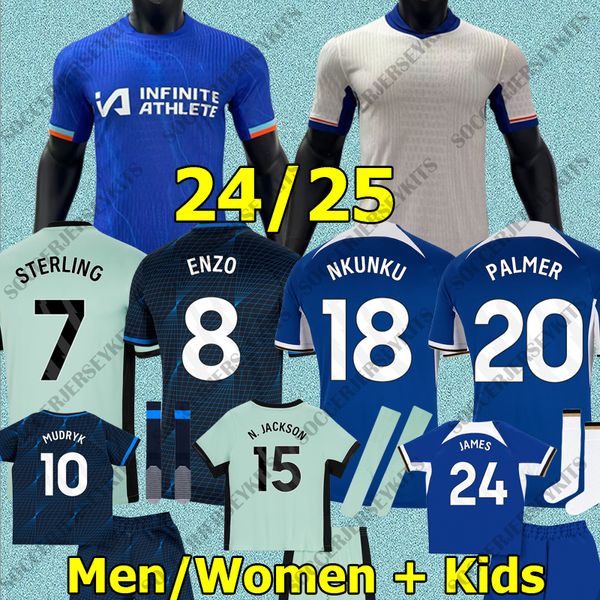 23 24 25 Jerseys de football Gallagher 23 24 Sterling Football Shirt Mudryk Men Kits Kids Fofana Jersey Uniforme Che lse en tant que FC Caicedo Children Soccer Jerseys CFC Enzo