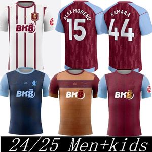 23 24 25 Soccer Jerseys Kid Kit Home 2024 2025 Aston Villas Football Shirt Training Away Fans Player Version Camisetas Mings McGinn Buendia Watkins Maillot Foot888